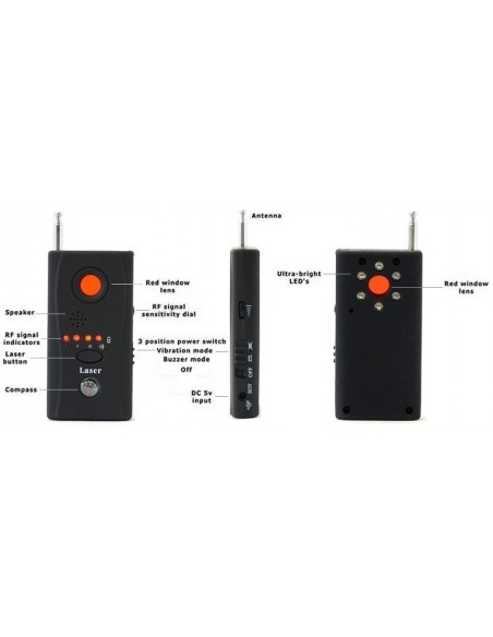 TRACEUR EMETTEUR RADIO DETECTEUR DE CAMERA MICRO ESPION FREQUENCE GSM WIFI